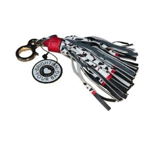 NWT Brighton Black, White, and Red Tassel Key Holder, ‘Let’s Hang Out’